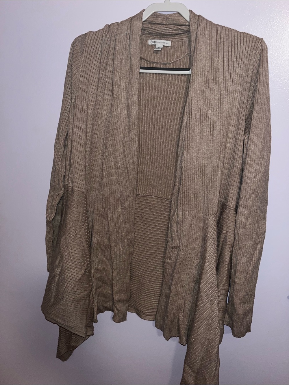 croft & barrow Brown Ribbed Open-Front Women's Cardigan